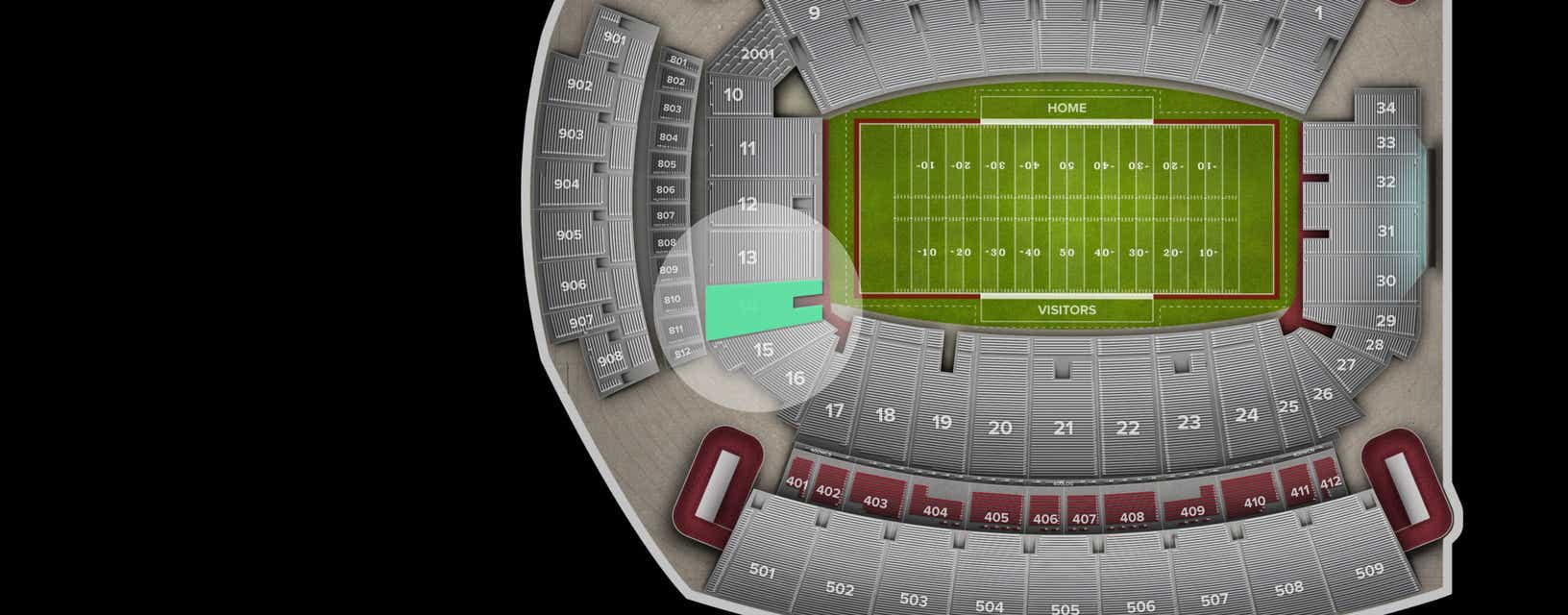 Seat view from Lower End Zone