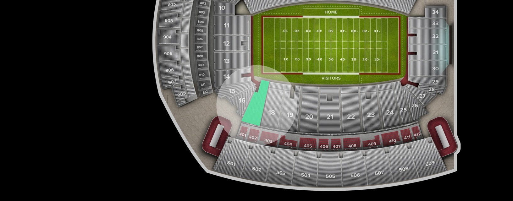 Seat view from Lower Sideline