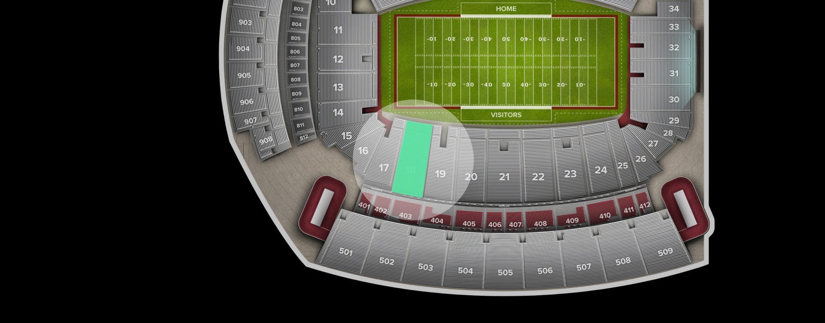 Seat view from Lower Sideline
