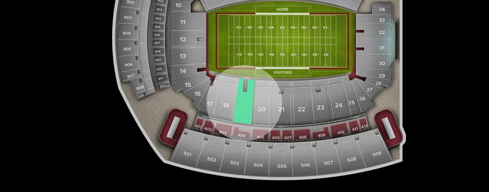 Seat view from Lower Sideline