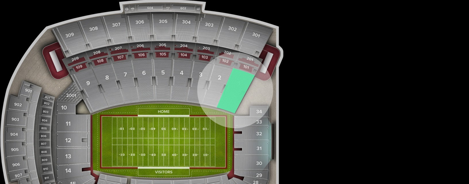 Seat view from Lower Sideline