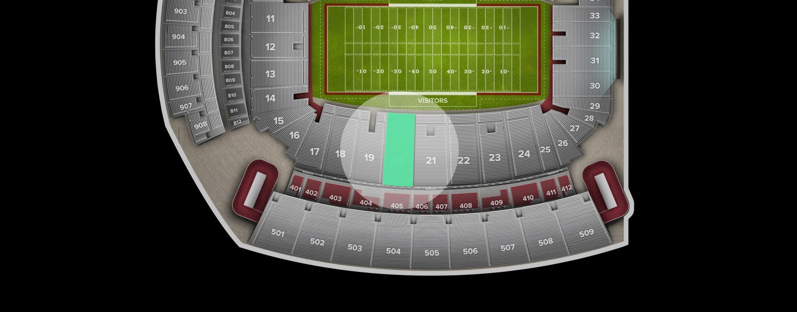 Seat view from Lower Sideline