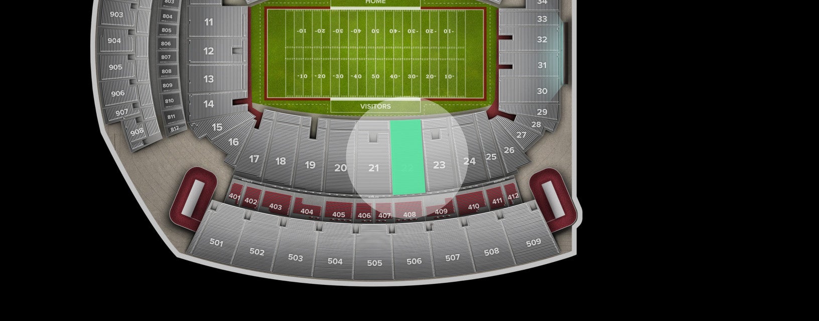Seat view from Lower Sideline