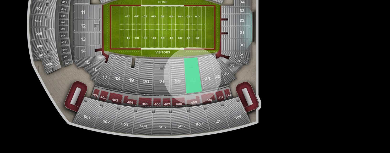 Seat view from Lower Sideline