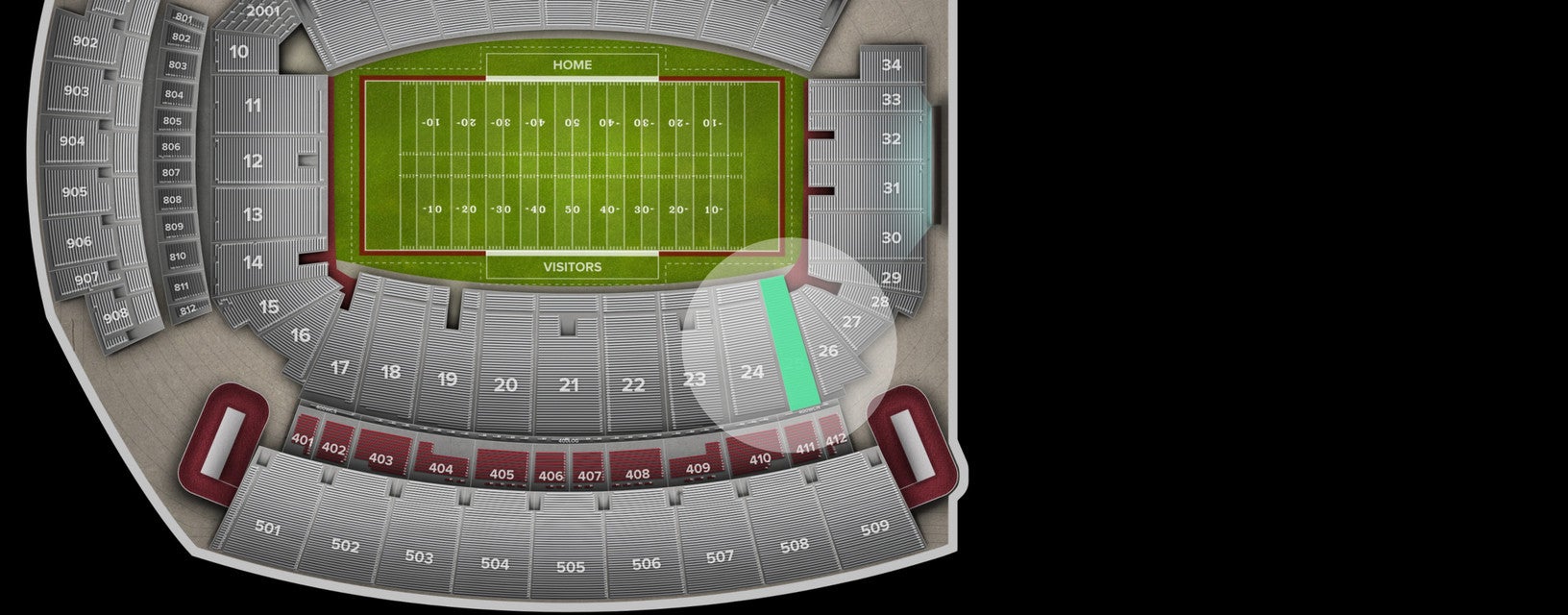 Seat view from Lower Sideline