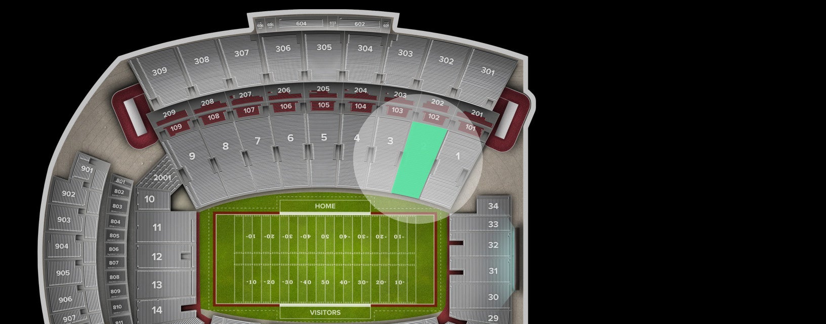 Seat view from Lower Sideline
