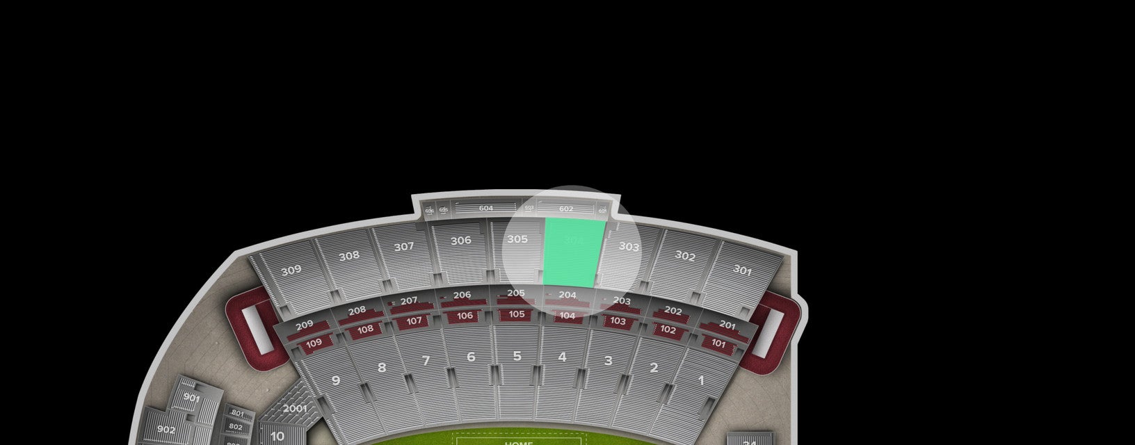 Seat view from Upper Sideline