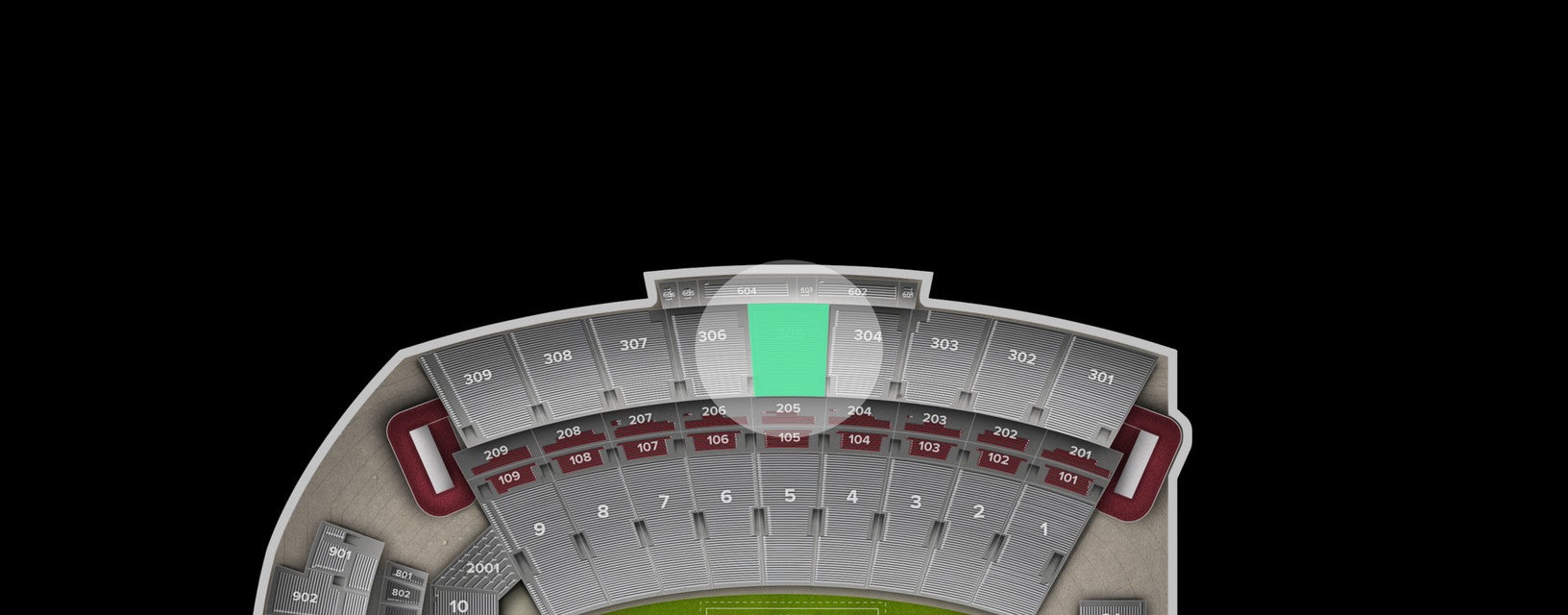 Seat view from Upper Sideline