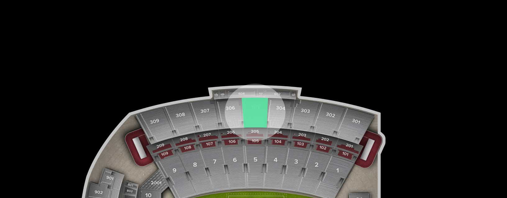 Seat view from Upper Sideline