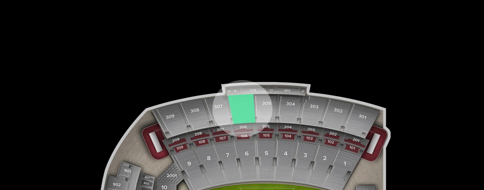 Seat view from Upper Sideline