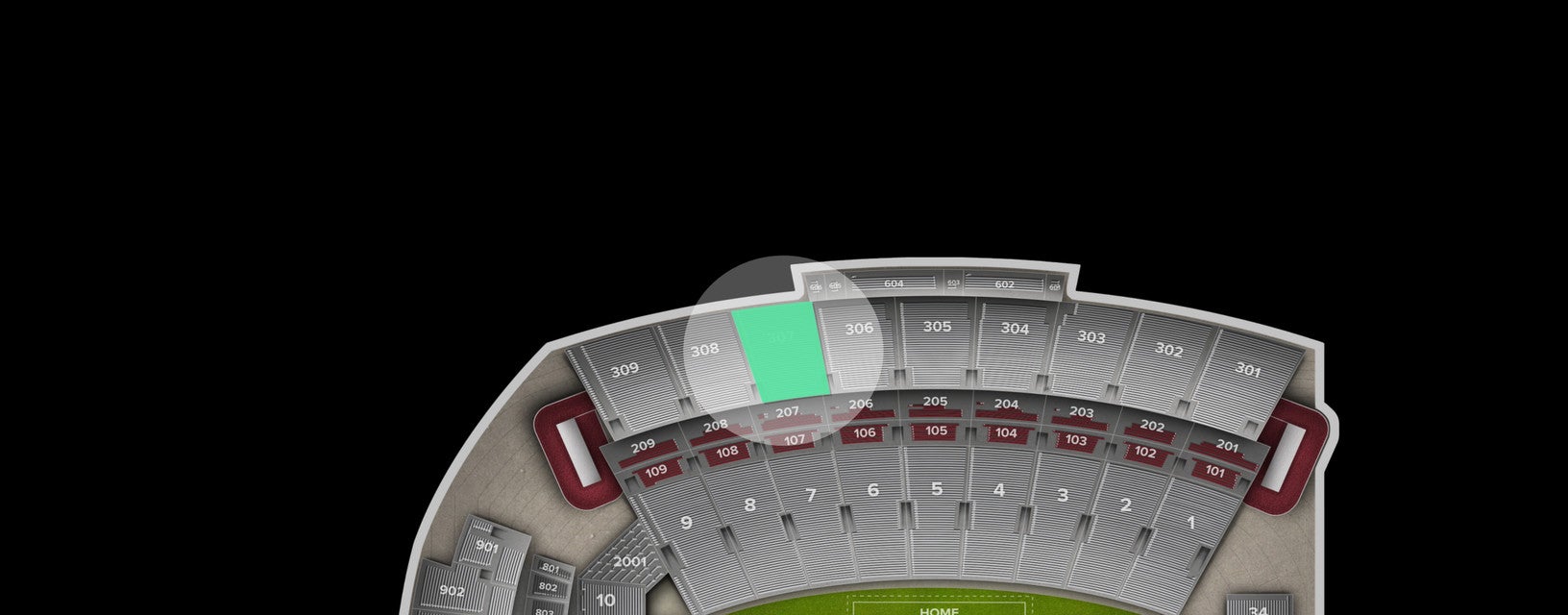 Seat view from Upper Sideline