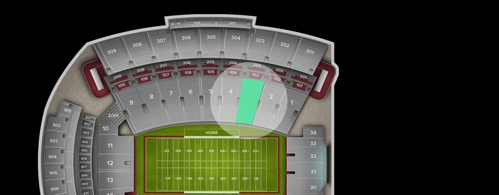 Seat view from Lower Sideline