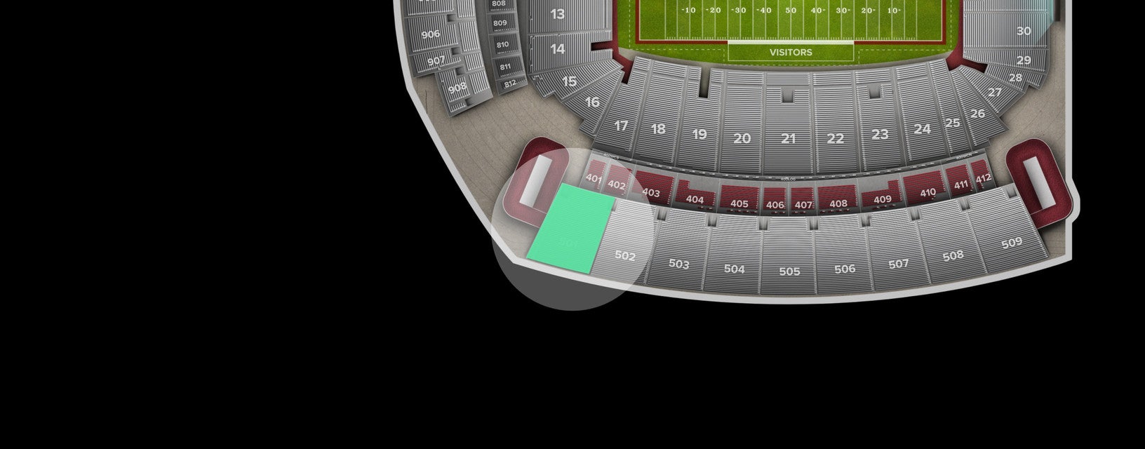 Seat view from Upper Sideline