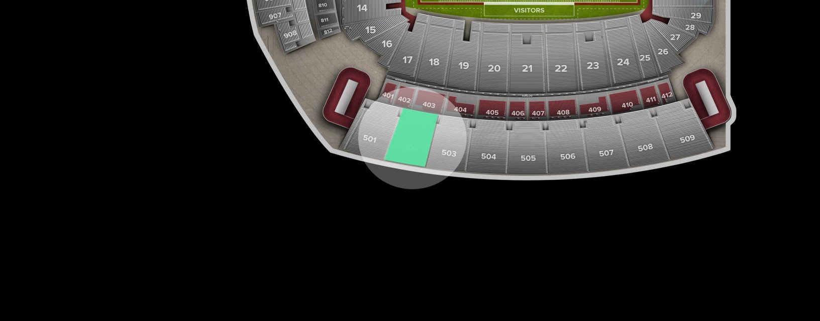 Seat view from Upper Sideline