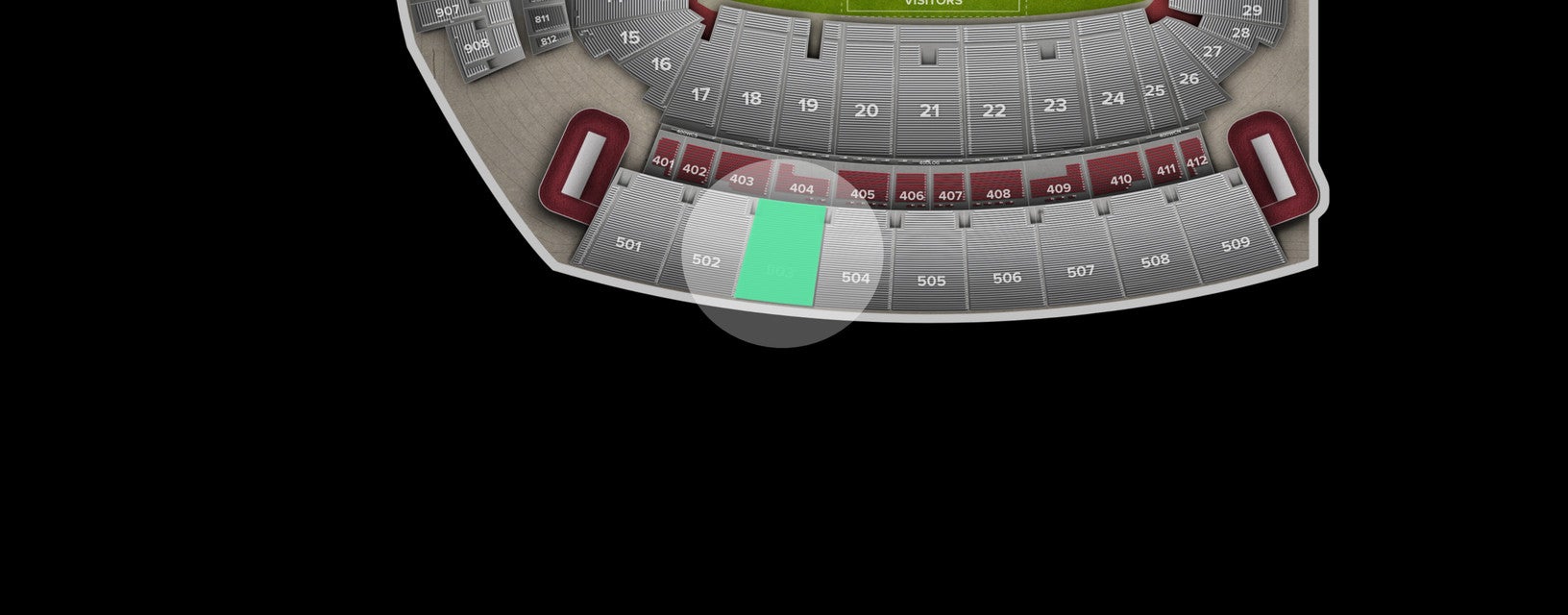 Seat view from Upper Sideline