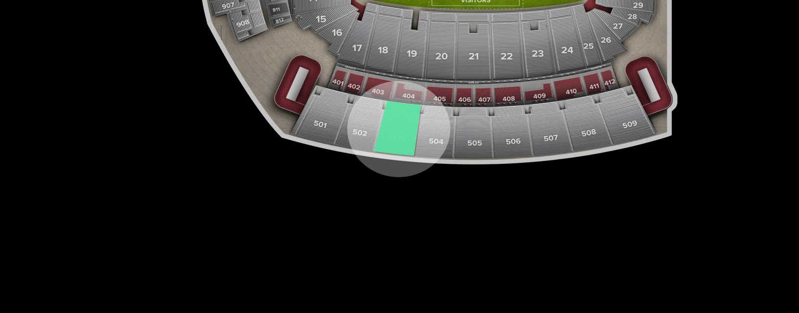 Seat view from Upper Sideline