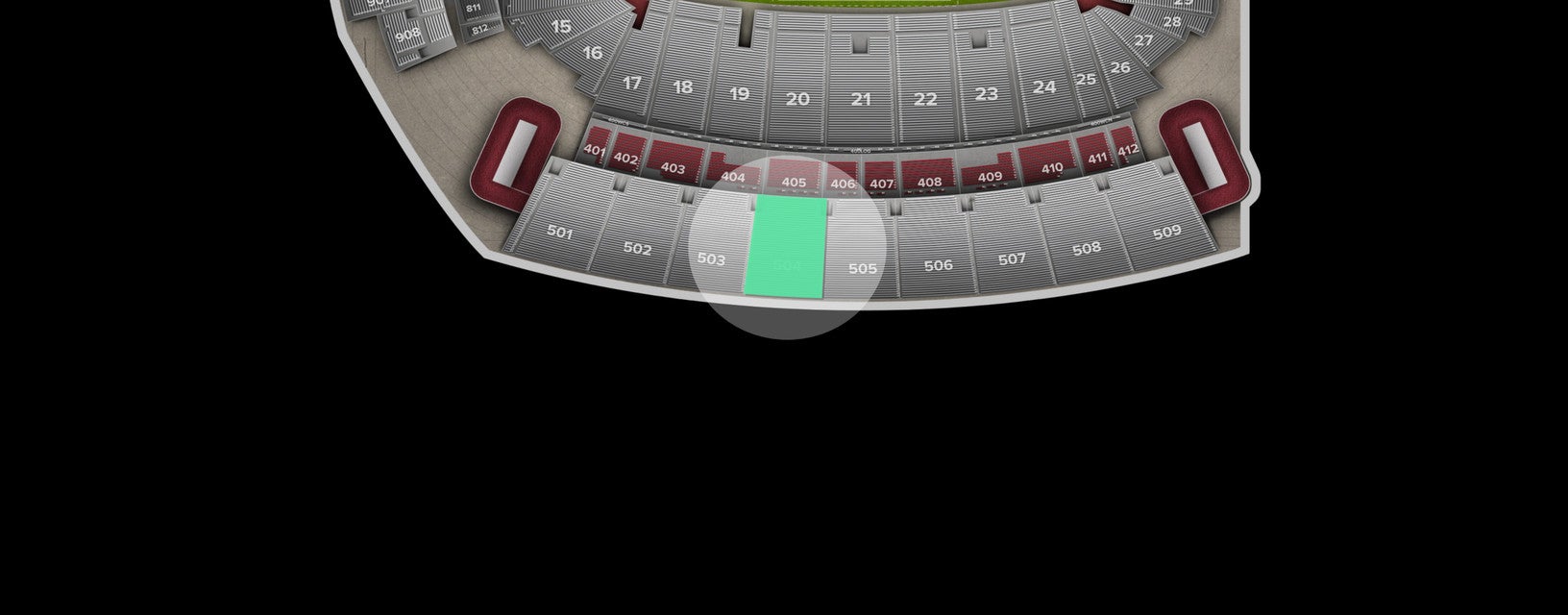Seat view from Upper Sideline