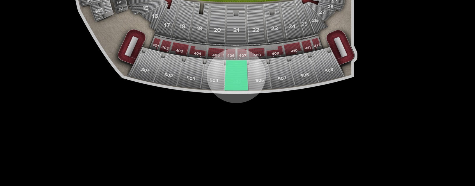Seat view from Upper Sideline