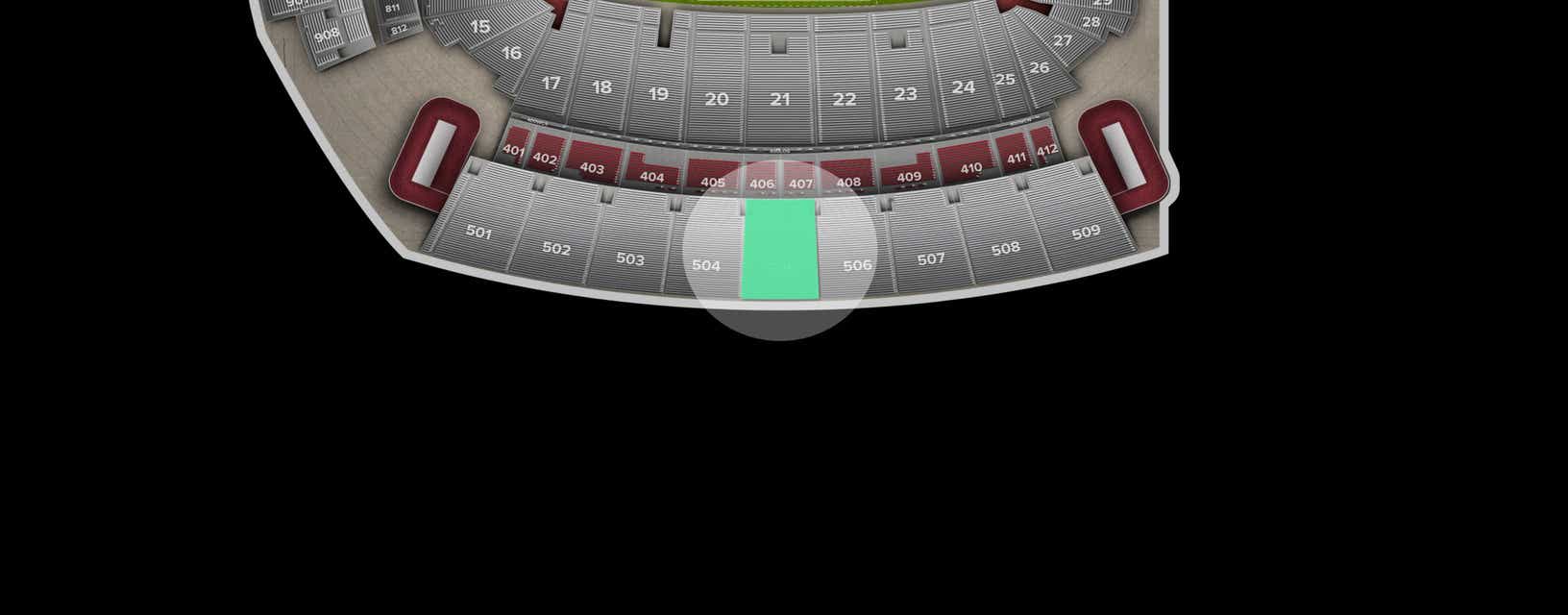 Seat view from Upper Sideline