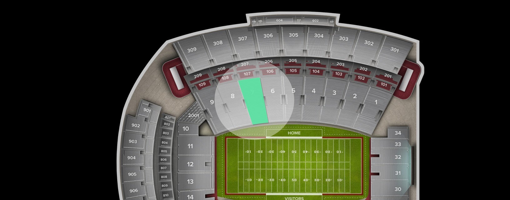 Seat view from Lower Sideline