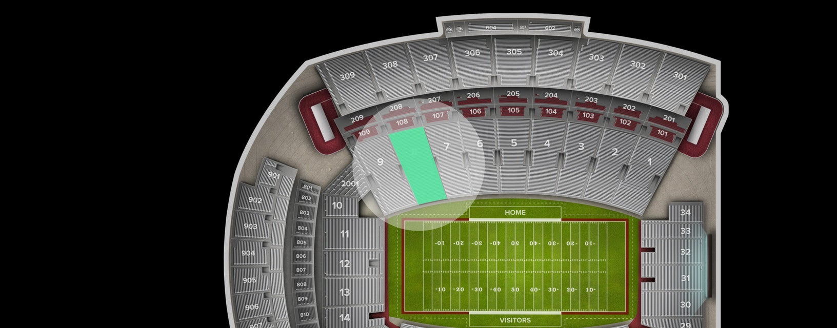 Seat view from Lower Sideline