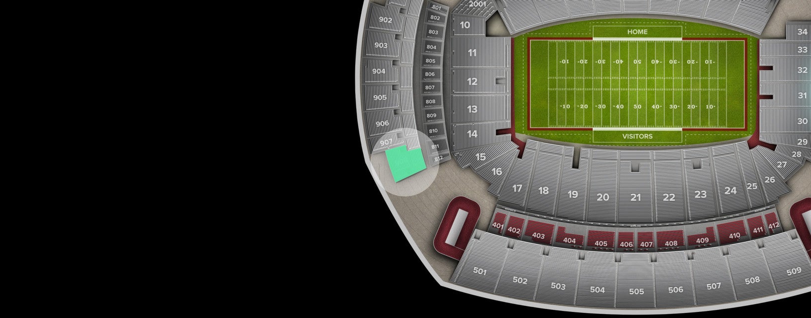 Seat view from Terrace End Zone