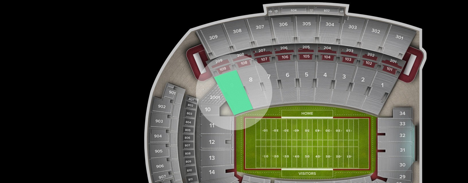 Seat view from Lower Sideline