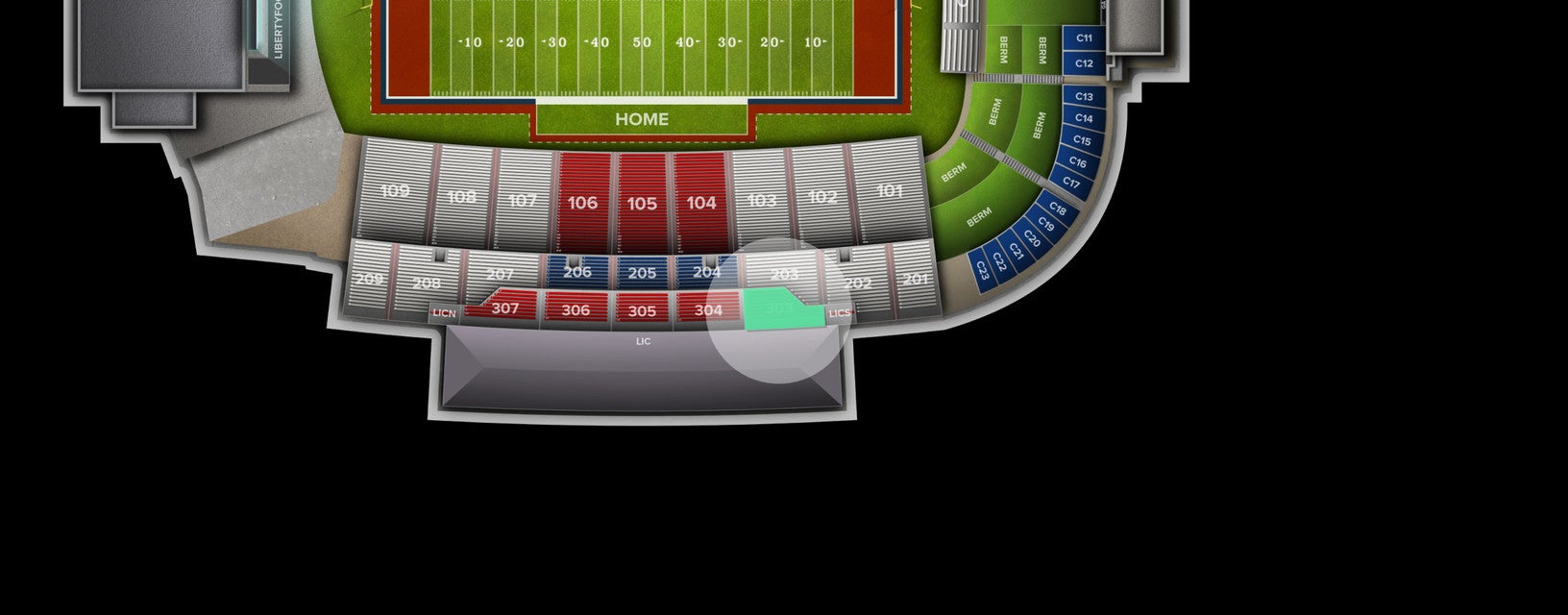 Seat view from Section