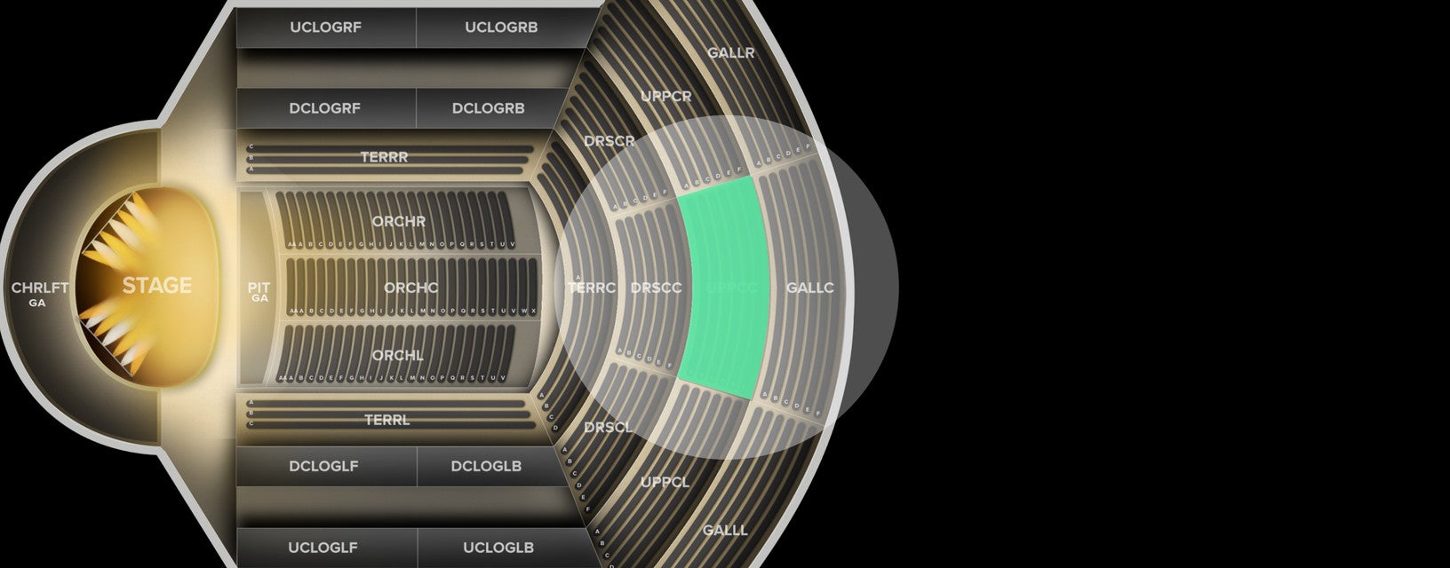 Seat view from Upper Circle Center