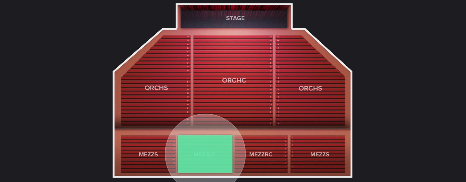 Seat view from Mezzanine Left Center