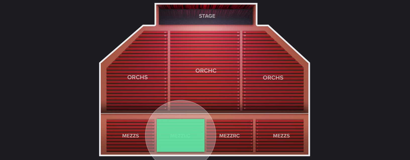 Seat view from Mezzanine Left Center