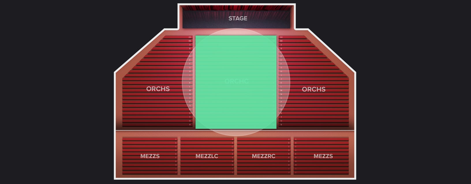 Seat view from Orchestra Center