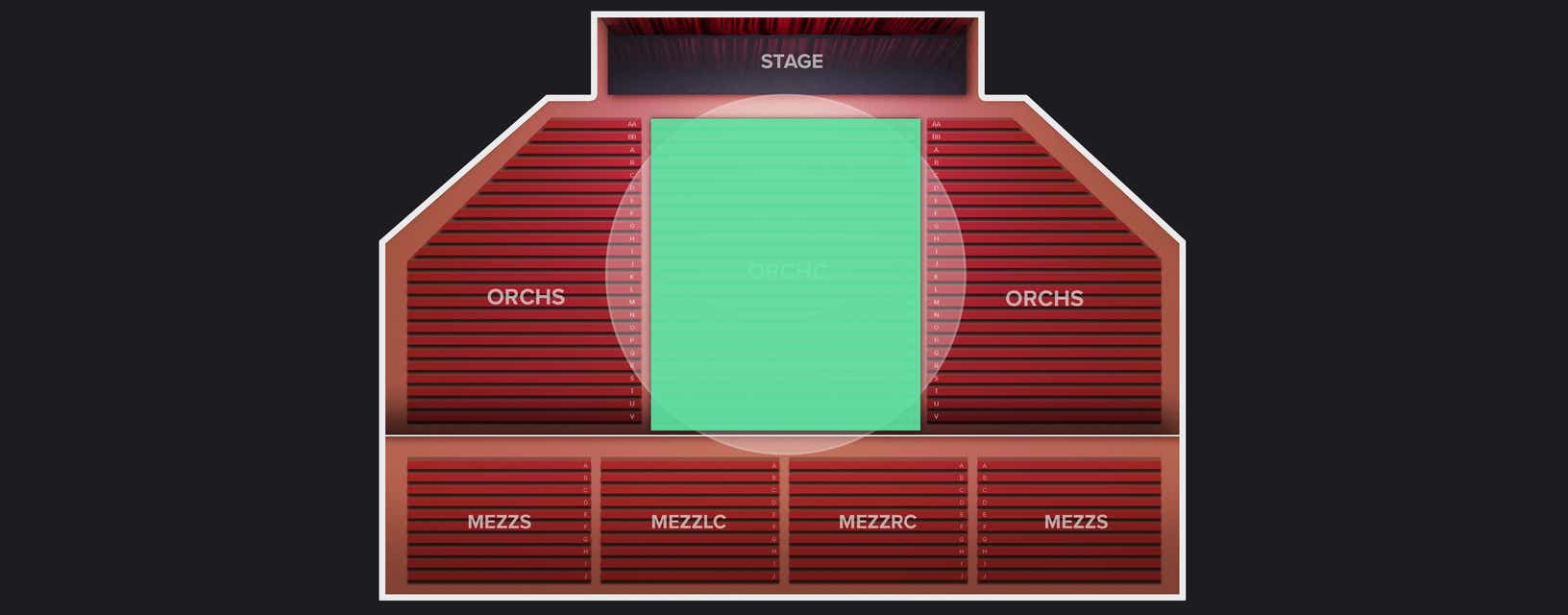 Seat view from Orchestra Center
