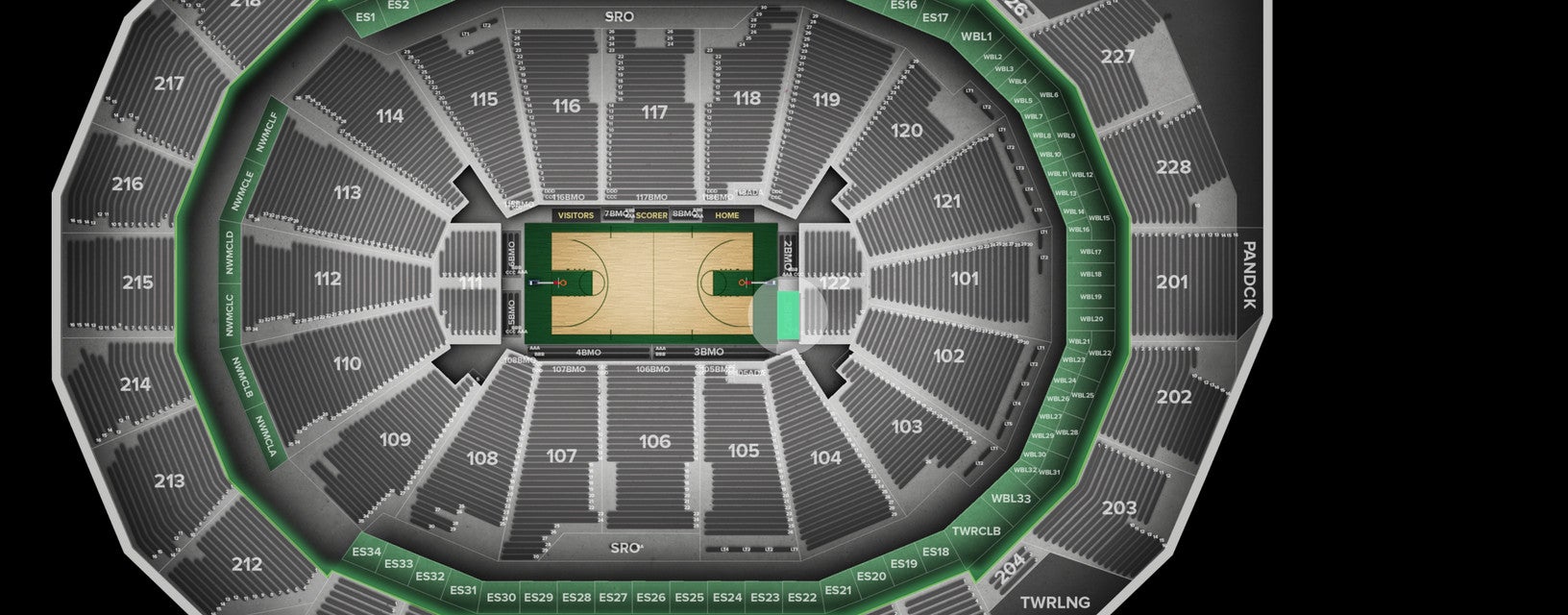 Seat view from Courtside