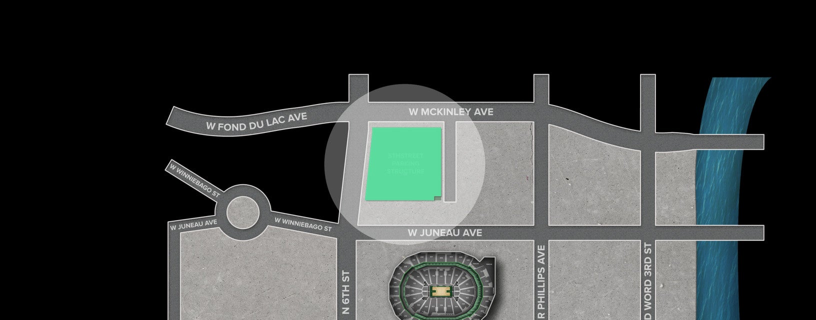 Seat view from 5th Street Parking