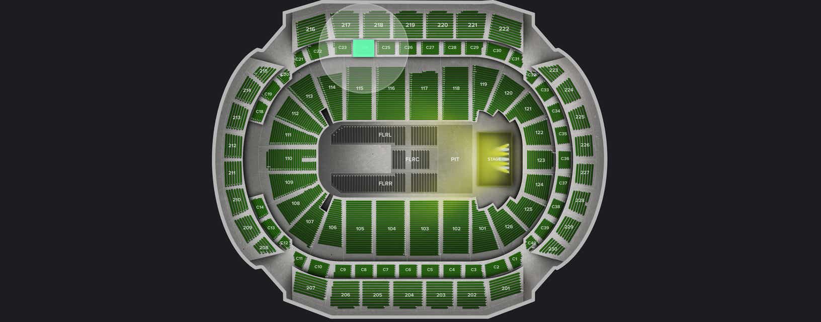 Seat view from Club