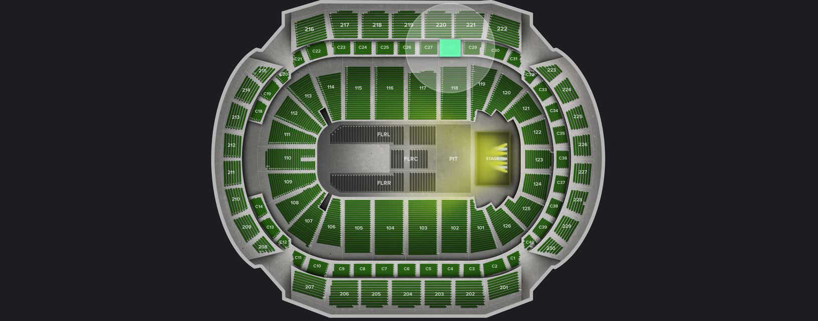 Seat view from Club