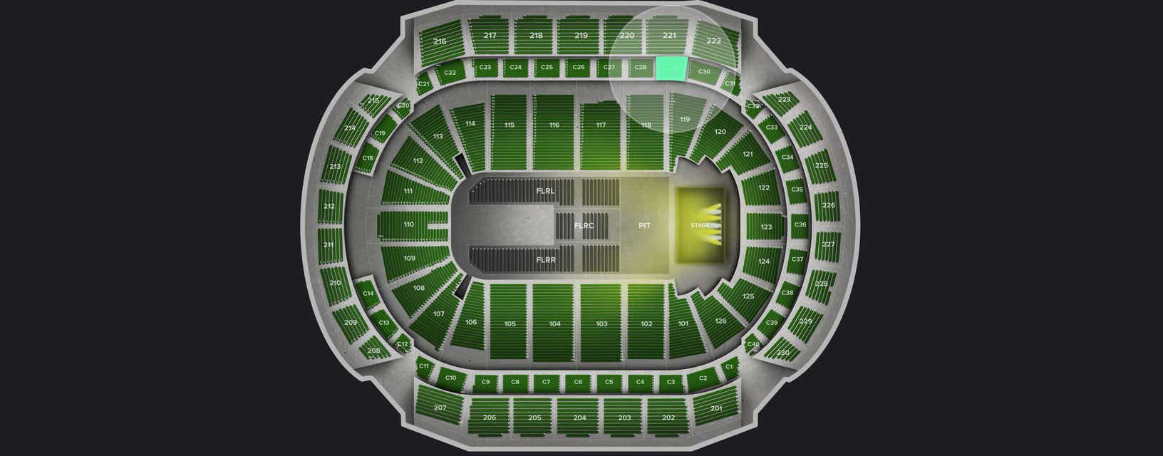 Seat view from Club