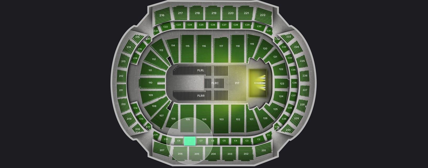 Seat view from Club