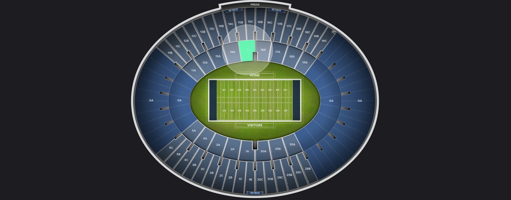 Seat view from Premium Reserved