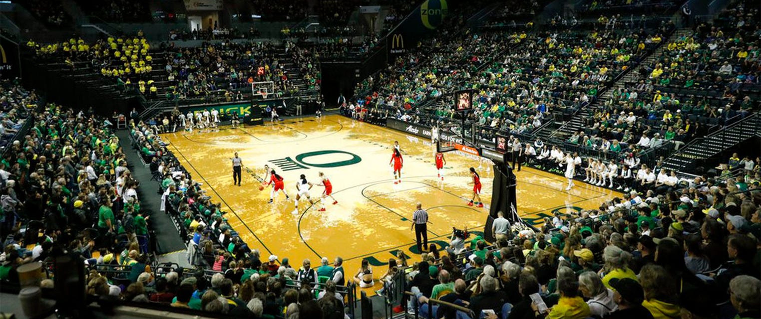 Oregon Women's Basketball will be playing Michigan Women's Basketball at Matthew Knight Arena in Eugene